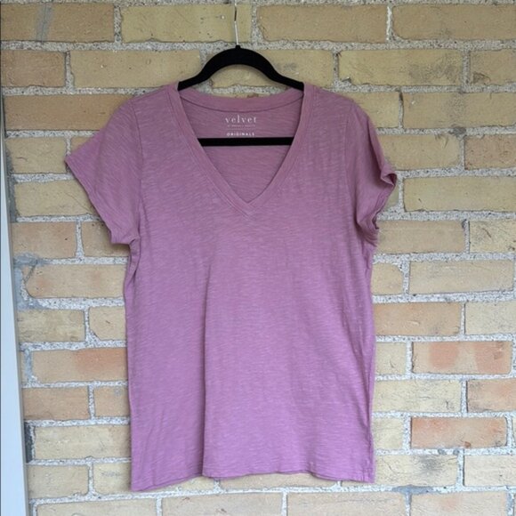 Velvet by Graham and Spencer Pink V-Neck Top - Picture 1 of 4